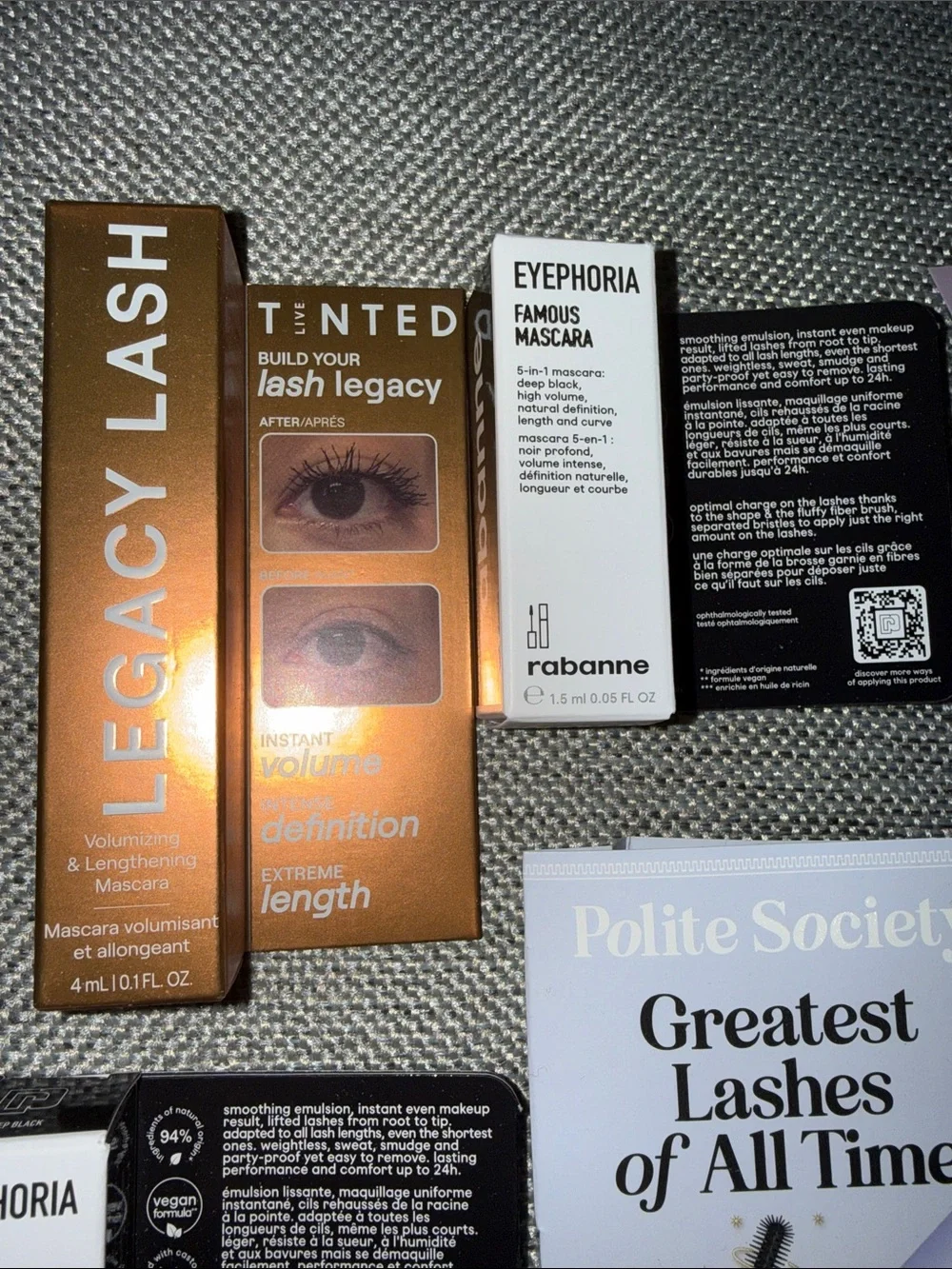 7 pc mixed designer brand new deluxe travel size mascara